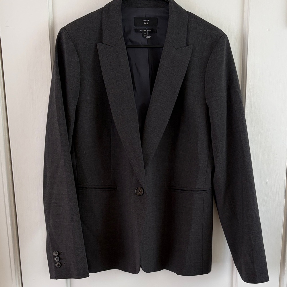 J.Crew 365 Italian Wool blazer Charcoal Gray Single-Button Blazer